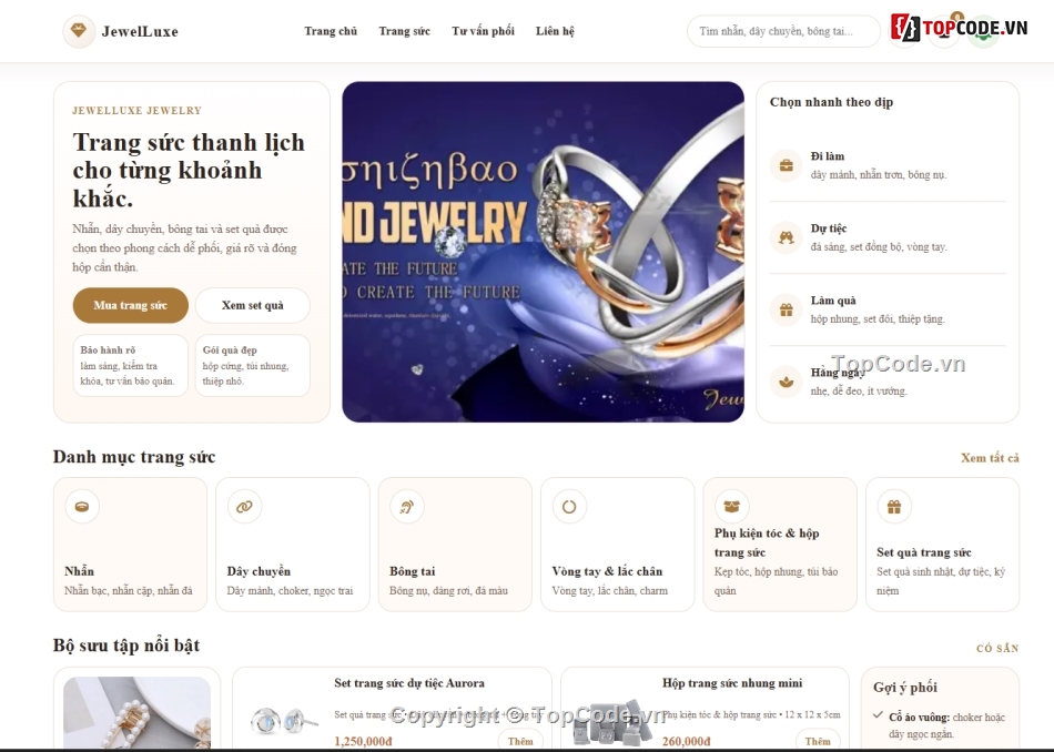 Jewel,web bán trang sức,web trang sức